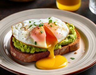 egg on avocado toast yolk dripping