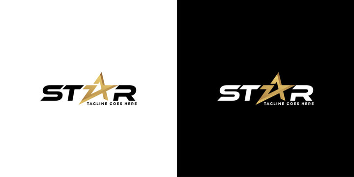 Modern gold star logo design vector. Stars logo design concept. Creative star logo template
