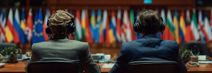 a group of politicians at a conference	
