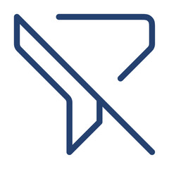 Filter slash icon flat illustration outline logo