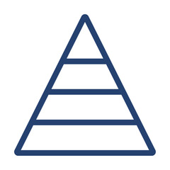 Pyramid chart icon flat illustration outline logo