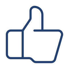 Thumbs up icon flat illustration outline logo