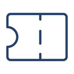 Ticket icon flat illustration outline logo