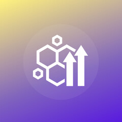 improved material icon, nanotechnology and nanomaterials vector