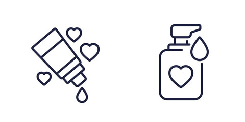 lubricant icons, sex lube or intimate gel line design