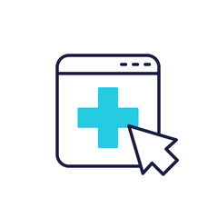 online medical help icon on white