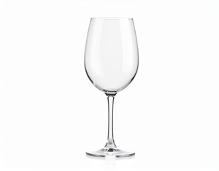 Clear wine glass mock up isolated on white background