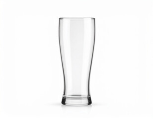 Clear beer glass mock up isolated on white background