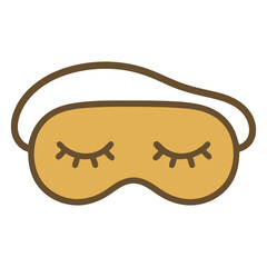 Cozy Sleep Mask for Rest and Relaxation Flat Design Vector Illustration - Bedtime Travel Graphic