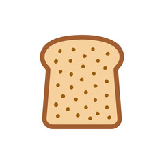Classic Slice of Bread Flat Design Vector Illustration - Breakfast Food Bakery Graphic
