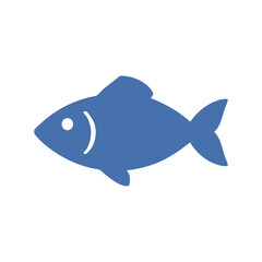 Obraz premium Simple Blue Fish Aquatic Animal Flat Design Vector Illustration - Marine Life Seafood Graphic