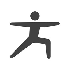 Minimalist Yoga Warrior Pose Pictogram Flat Design Vector Illustration - Fitness Exercise Graphic