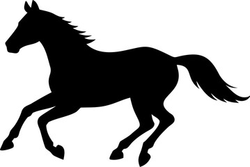 A majestic silhouette of a horse in full gallop, capturing the essence of freedom and power