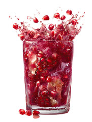 Pomegranate Juice Splash – Dynamic Splash of Rich Pomegranate Juice on Transparent Background