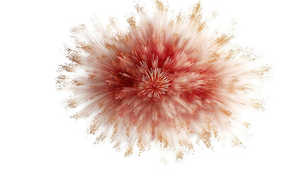Red and Gold Firework Explosion – Elegant Burst of Red and Gold Sparks on Transparent Background