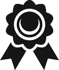 Ribbon Rosette Reward Icon Vector Illustration