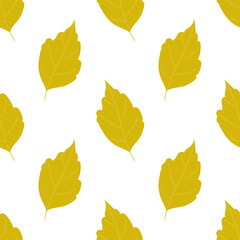 Seamless pattern with leaves. Hand drawn illustration with ash leaves. Autumn. Vector.