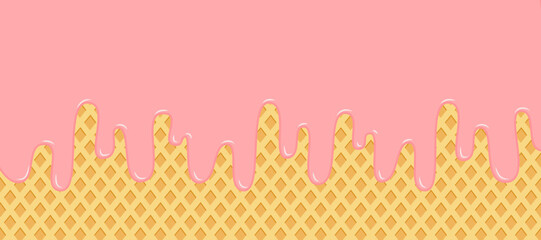 A seamless cartoon ice cream pattern for summer-themed packaging, fabric, wallpaper or stationery designs