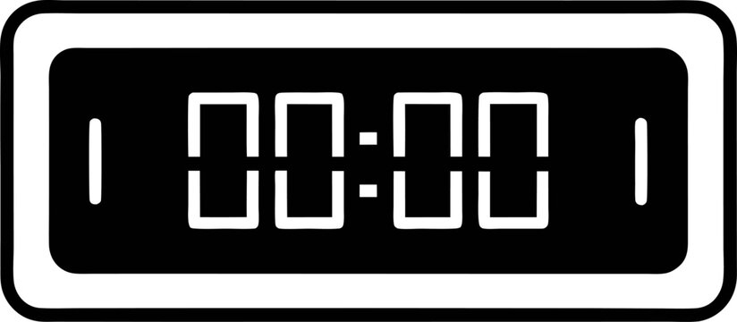Timecode Or Countdown Clock Linear Icon Vector Illustration
