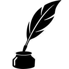 Editable design icon of inkpot Quill and Ink Single Vector SVG 