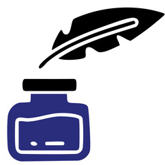 Editable design icon of inkpot Quill and Ink Single Vector SVG 