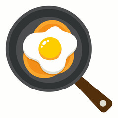 fried egg on a frying pan