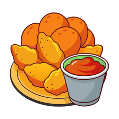 french fries and ketchup