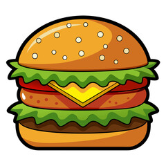 hamburger on white