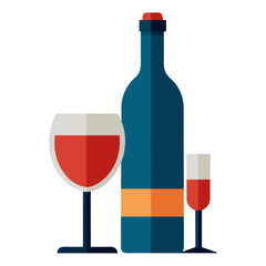 wine bottle and glass