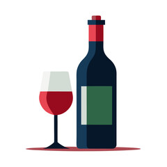 wine bottle and glass