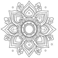 Intricate geometric mandala design with symmetrical floral patterns