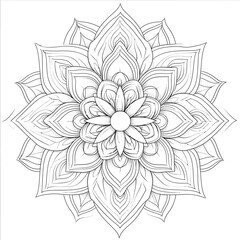 Intricate geometric mandala design for coloring and decoration