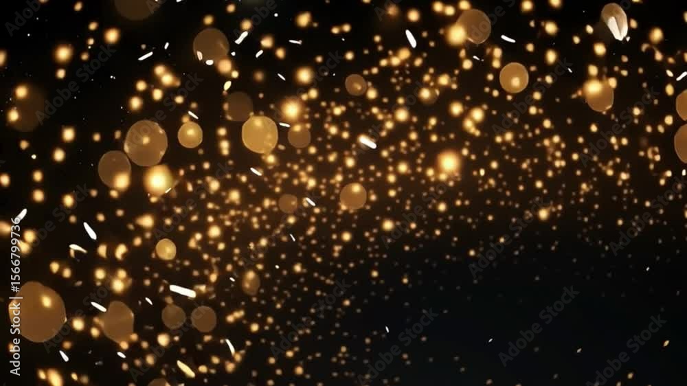 Poster Sparkling Light Abstraction: A breathtaking view of golden bokeh, offering a sense of wonder.