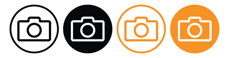 Photography Camera Icon Set – Flat Vector Illustration of Photo and DSLR Symbols, vector illustration.
