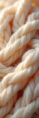 Ultra High-Resolution Wool Yarn Texture Illustration – Cream Brown Beige Fibers with Intricate Weave on Neutral Background