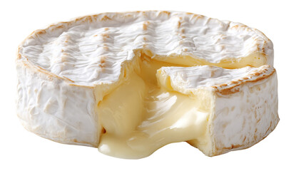  Wheel of Brie Cheese Cut Open – Whole Round of Brie on Transparent Background