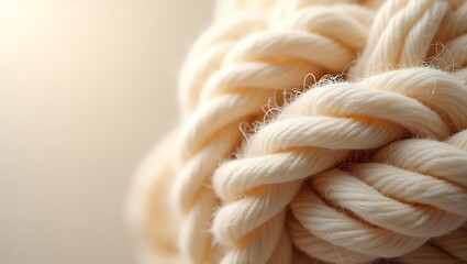 Ultra High-Resolution Wool Yarn Texture Illustration – Cream Brown Beige Fibers with Intricate Weave on Neutral Background