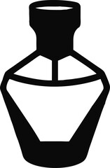 Black and white 3D diamond icon illustration, elegant glass art object design