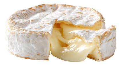  Wheel of Brie Cheese Cut Open – Whole Round of Brie on Transparent Background