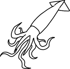 Long squid illustration png