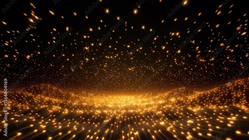 Poster Golden Sparkle Landscape: Thousands of golden sparkles create a breathtaking landscape of light.