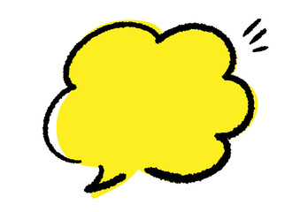 シンプルな吹き出し イラスト素材 黄色