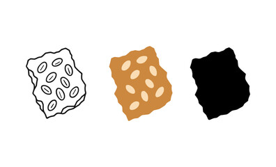 Minimalist design of three seed crackers in different silhouettes on a white background
