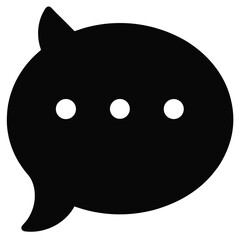 Message Chat Outline Icon on White Background