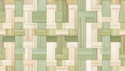 a decorative background filled with a symmetrical pattern of leaf-fiber woven designs, arranged in a perfectly repeating grid. 