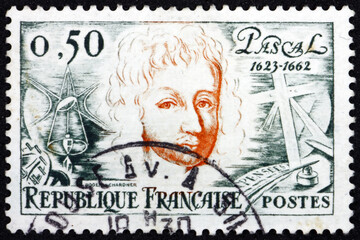 Postage stamp France 1962 Blaise Pascal (1623-1662), was a French mathematician, scientist and philosopher