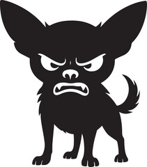 Angry chihuahua dog face cartoon expression isolated on clean white background