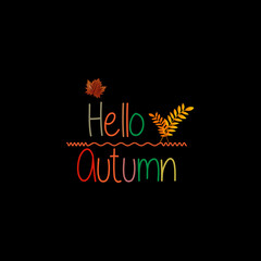 Autumn sale round banner. fall ad circle shape with liquid form at the center and text offer a sign—red, orange abstract leaves in simple flat paper cut style.

