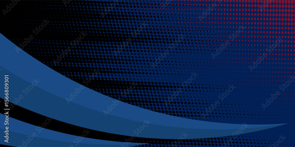 Fototapete vector blue line background curve element with black space for text and message design, overlapping 