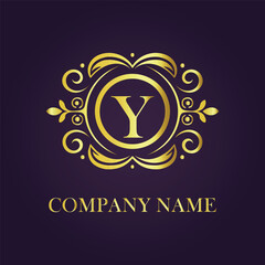 Letter  luxury gold logo concept